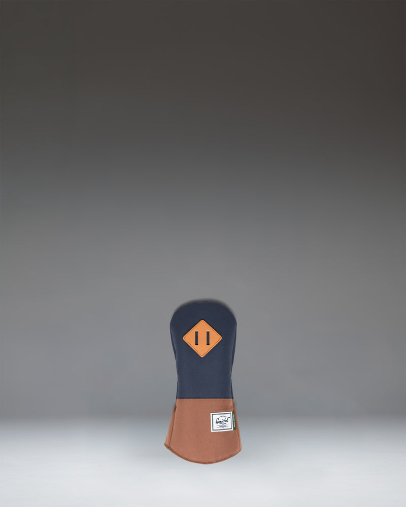 Herschel Supply Co. Heritage Fairway Wood Head Cover in Navy blue and Saddle Brown.