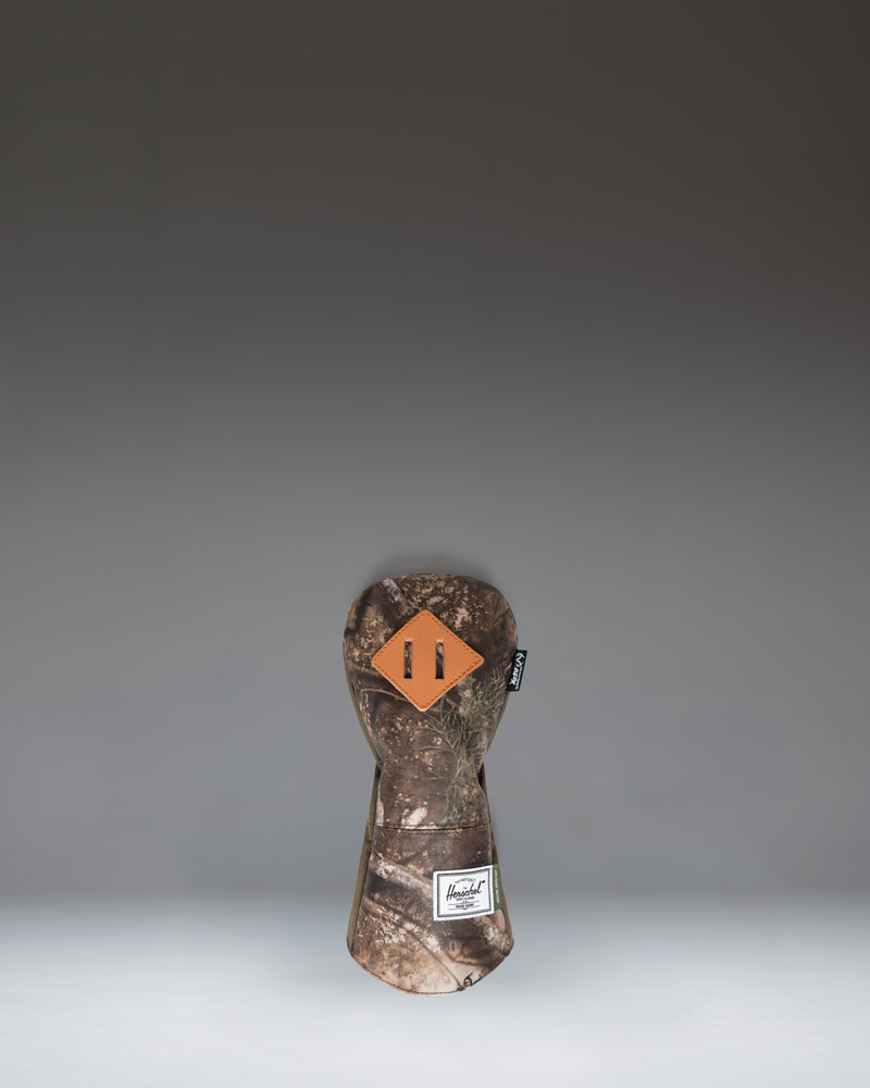 Herschel Supply Co. Realtree Heritage Hybrid Head Cover in Realtree APX Camo pattern.
