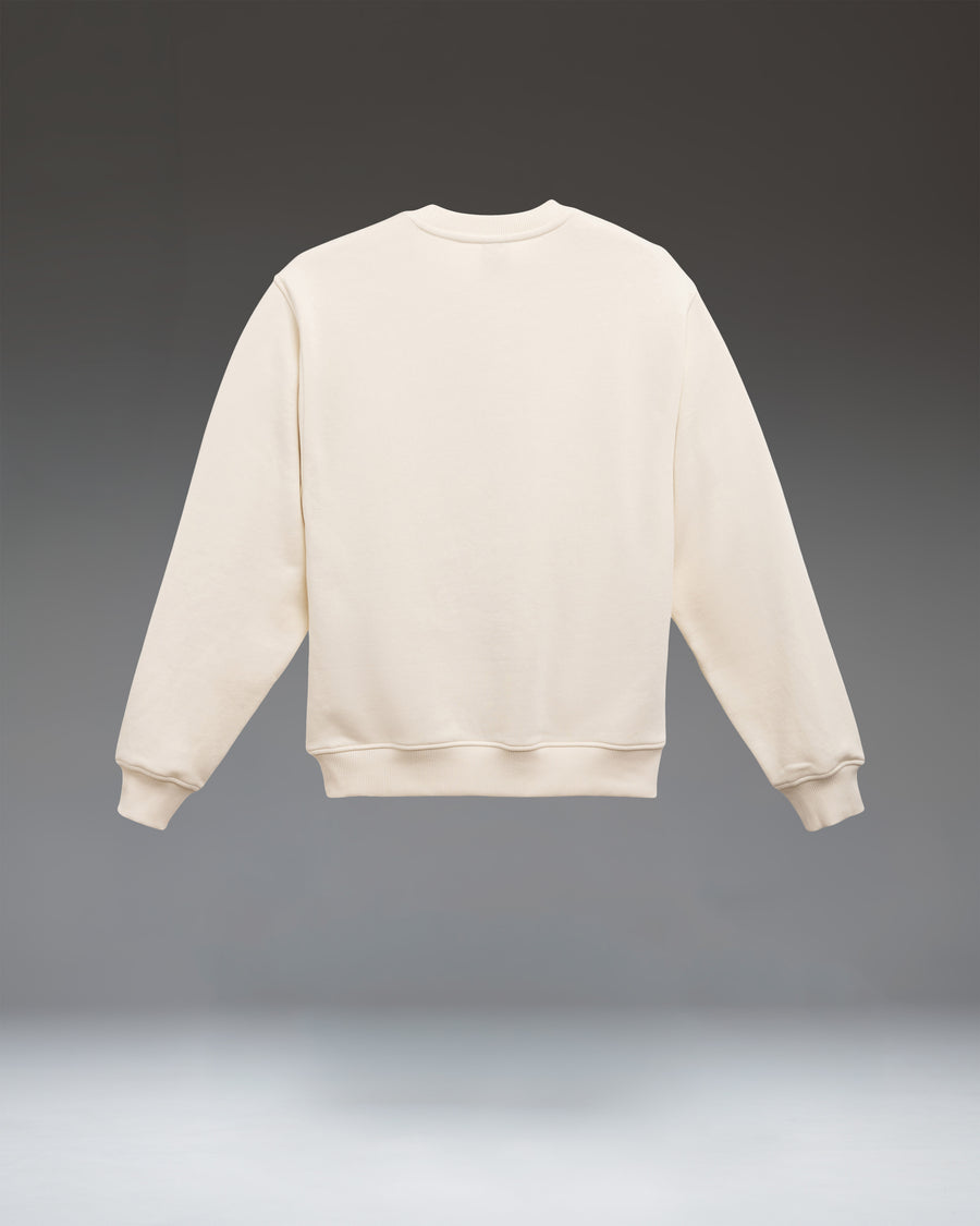 Herschel Supply Co. Faculty 2-Tone Crew sweatshirt in Vintage White, featuring an embroidered college-style faculty logo.