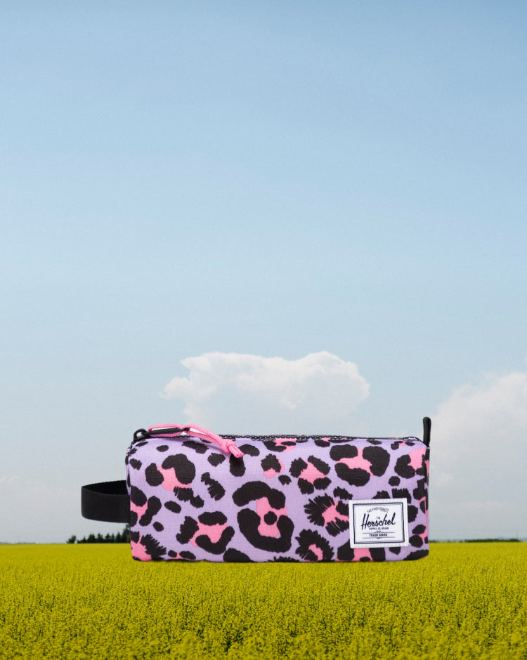 Herschel Supply Co Settlement Pencil Case Little Herschel in Scribble Leopard Sachet Pink.